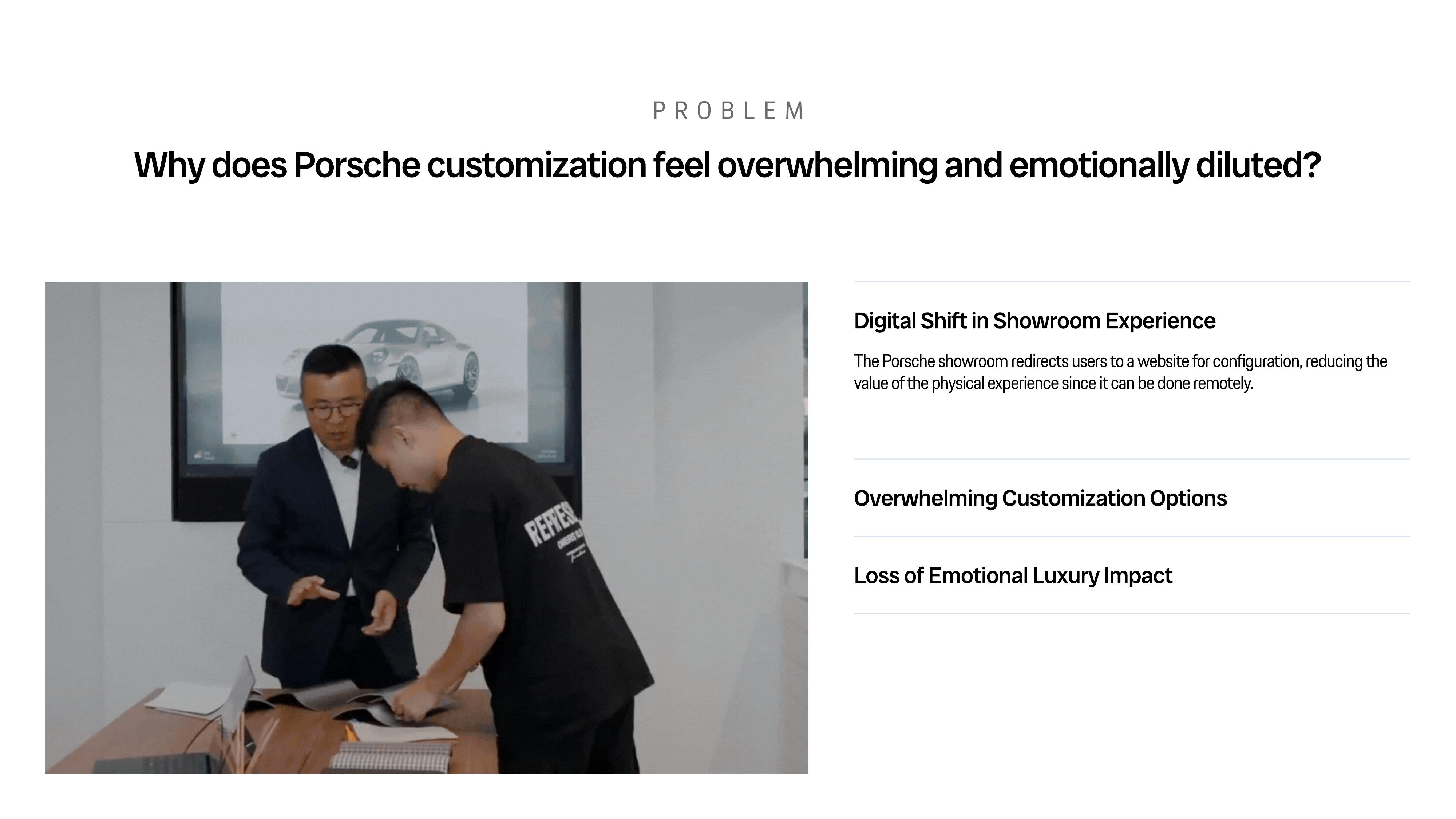 Porsche showroom experience problem